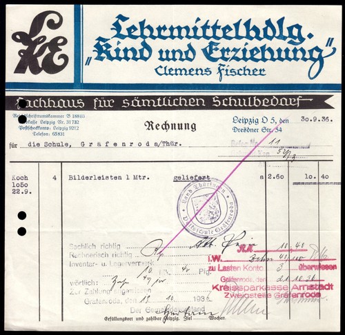 Rechnung lehrmittelhandlung - rechnung,,