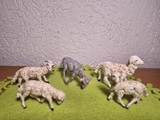 5x Schafe alt Krippenfiguren