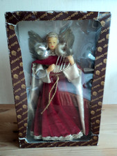 Vintage Rauschgoldengel Baumspitze-Weihnachtsschmuck Wachsengel Engel mit Harfe