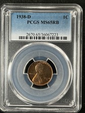 1938-D  1C RB Lincoln Wheat