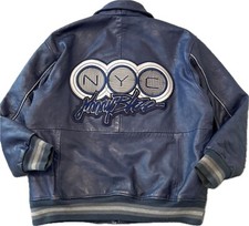 vintage JOHNNY BLAZE NYC LEATHER JACKET rap hip hop 90a y2k wu tang Method Man