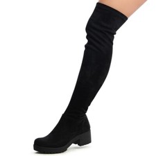 Damen Overknee Stiefel Plateau