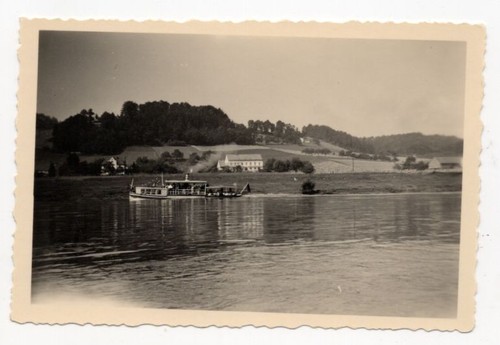 Vintage foto dampfer auf elbe - foto,