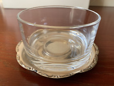 Marmeladen Glas-Schale mit Unterteller ❤️ Silber Antik Landhaus Nostalgie Stil