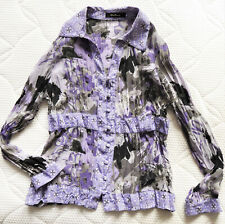 ONE TOUCH Crash Crinkle Bluse Gr. 42 grau lila 