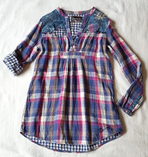 Desigual Bluse Tunika *Dream* kariert Gr.S Krempelärmel doppelt verarbeitet TOP