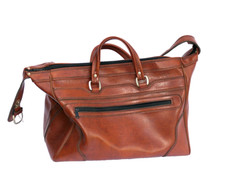 Vintage Ledertasche Reisetasche braun Leder 40x45x26