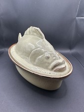 Formschöne Fisch-Terrine Fischtopf Heringstopf 3D-Deckel Ca. 30cm Keramik