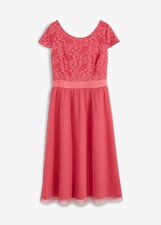 Kleid mit Spitzenoberteil Gr. 48 Pink Damen Abendkleid Romantisches-Dress Neu*