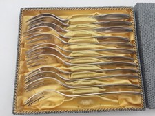 12 x Wilkens Kuchengabel Sarina 90er versilbert