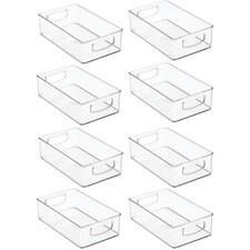 mDesign Kühlschrankbox Aufbewahrung Organizer 8er-Set Kunststoff Durchsichtig