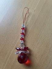 Weihnachtsengel Schutzengel Kristallengel in rot Engel aus Kristallperlen