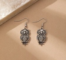 Silberne Gothic Eulenohrringe