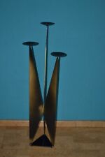 Kerzenleuchter 3 flammig gross Metall schwarz gold 85 cm  Standleuchter