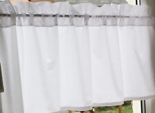 Scheibengardine Weiß Uni - Höhe 38+4 cm - div. Breiten