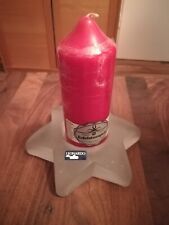 Leonardo Kerzenständer Stern Glas (Fast 1 kg) 16cm Durchmesser - mit roter Kerze