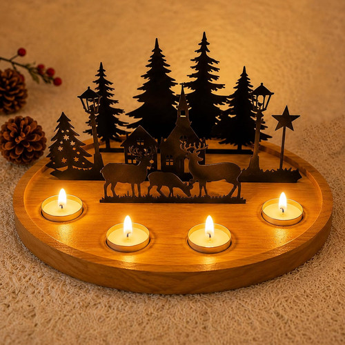 Adventskranz holz oval - holz,
