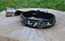 Lederhalsband schwarz / Tarn