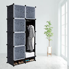 DIY Kleiderschrank Regalsystem Garderobenschrank Steckregalsystem mit Türen Neu#