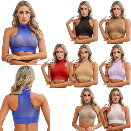 Damen ärmellos sheer crop - damen,