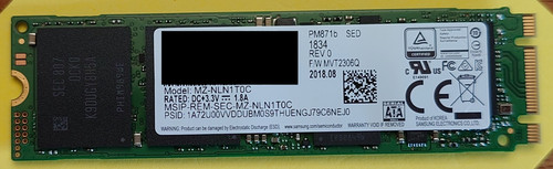 Samsung pm871b 1tb 2280 - 1tb, m.2