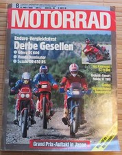 Das Motorrad Heft 8/1990 *  Enduro Vergleichstest Gilera RC 600 Dominator DR 650