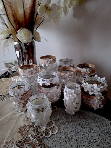 10x glas windlichter - glas,