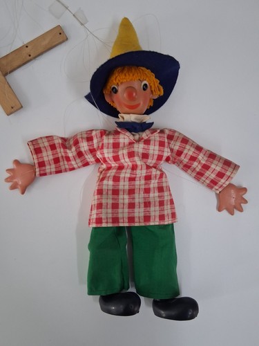 Holzmarionette clown kasper - holzmarionette, /