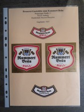 Bieretiketten, Bayern, Amberg, Gaststätte zum Kummert Bräu