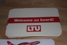 LTU 2 versch. Tablett-Auflagen 50 Jahre LTU 2005 Coca Cola und Welcome on Board