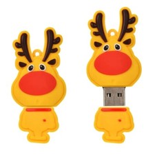 USB Stick 64GB Rentier lustig | Cartoon Speicher | Geschenk Schule Büro Kinder