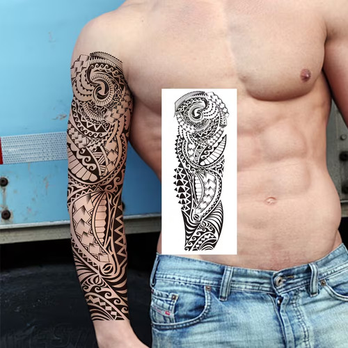 Ganzarmtattoo maori totenkopf - ganzarmtattoo,
