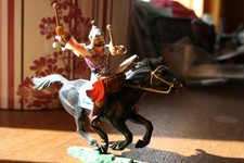 Elastolin Figur Hunne zu Pferd