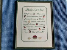 Stickbild ROTE GRÜTZE fertig gestickt