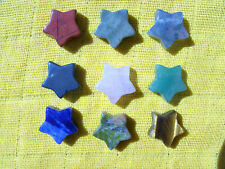 Edelstein Stern Anhänger, gebohrt 2,5 mm, Rosenquarz, Sodalit, Jaspis, Tigerauge