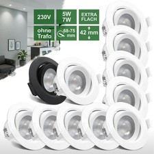 LED Einbaustrahler Decken Spots Lampen 5W 7W Einbau Leuchte ultra flach MERA