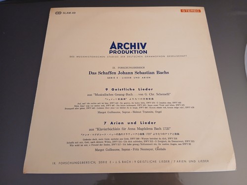 Bach lieder und - lp, arien