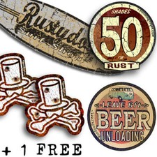 Surfing Stickers Rust Old