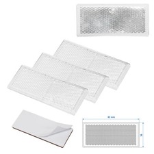4 x Reflektor Weiß 82x36mm selbstklebend Anhänger Rückstrahler Seitenstrahler