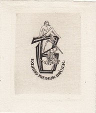 Exlibris Bookplate Kupferstich Rudolf Pongratz 1911-1990 Frauenakt Tod Akt
