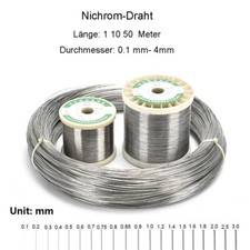 Nichrom Draht 0.1- 4mm Widerstandsdraht 2.4869 NiCr 80/20 Heizdraht 1 - 50Meter