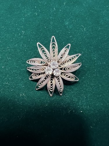 Vintage filigran brosche blume - filigran,