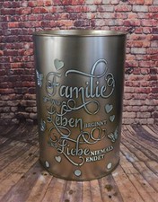  Feuertonne mit - Familie Liebe Leben - Motiv - neues Ölfass, Feuerstelle