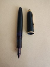 Geha Kolben Füller 60 er Jahre Schwarz Gold FS 790 14k 585 Gold Original Feder