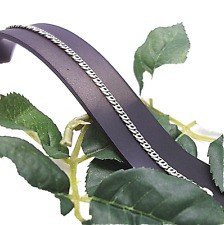 schlichtes Unisex Flachpanzer Armband Damen Herren rhodiniert 925er Silber