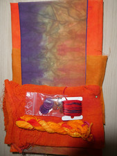 Materialpäckchen Patchworkstoff Quilt Stoff, Stickgarn, Perlen, Mull