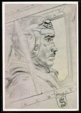 Künstler-AK Willrich: Porträt Oberst Adolf Galland im Flugzeug, Jagdflieger 