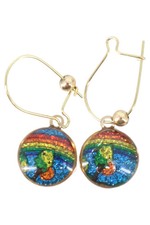 Uni Damen Hängeohrringe Mehrfarbig Glitzer Regenbogen Romantisch Vintage