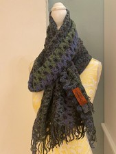 Original Missoni Schal Strickschal Loch Muster - Made in Italy Wolle ca.60x 190