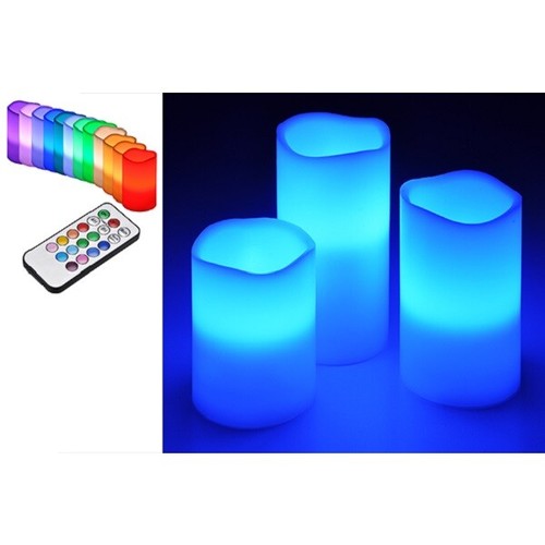 3er led echtwachs kerzen - led, echtwachs-kerzen-set